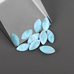 Vente en gros de cabochon marquise 3-21 MM coupe calibrée en forme de marquise pierre précieuse naturelle Larimar en vrac pour la fabrication de bijoux fins - Product Image 3
