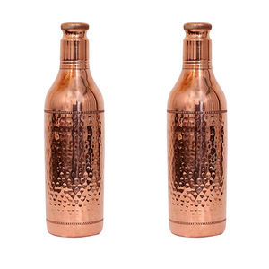 Botella de agua martillada de cobre puro 100% hecha a mano, la más popular en la India, a prueba de fugas y para agua hirviendo - Product Image 2