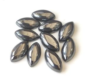 Pierres précieuses en vrac d'hématite naturelle 2x4mm-15x30mm Cabochon de marquise dos plat pour la fabrication de bijoux prix de gros - Product Image 2
