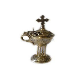 เตาเผาเครื่องหอมทรงกรวยโลหะทองเหลืองขัดเงาคุณภาพสูง ชุบทอง สำหรับถ่านหอม อินเดีย Lowellcraft - Product Image 2