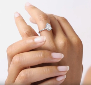 10k jaune Rose blanc plaqué or poire coupe laboratoire cultivé diamant mariage et bague de fiançailles unisexe cadeau pour la fête - Product Image 3