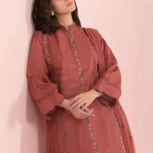 Ensemble Kurta Dupatta élégant et tendance, tenue ethnique pakistanaise, costume en coton 3 pièces, robe décontractée pour femmes - Product Image 4