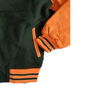 Chaqueta V de Béisbol Personalizada de Alta Calidad para Hombre, Invierno, con Bordado Chenille y Mangas de Cuero, Directo de Fábrica - Product Image 2