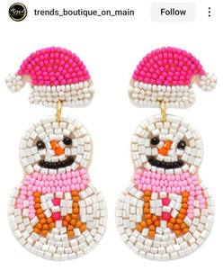 Pendientes colgantes bordados con cuentas de semillas de joyería de tendencia hechos a mano de La India para Unisex - Product Image 4