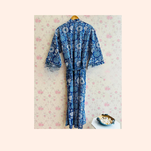 ชุดคลุมกิโมโนผ้าฝ้ายแท้ 100% สำหรับผู้หญิง พิมพ์ลายดอกไม้ด้วยมือ เหมาะสำหรับฤดูร้อน ฤดูหนาว ฤดูใบไม้ร่วง และฤดูใบไม้ผลิ - Product Image 2