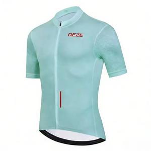 Maillot de cyclisme haut de gamme DEZE léger et écologique pour homme, avec bande réfléchissante, découpe laser, maille respirante, séchage rapide, professionnel pour la route - Product Image 1