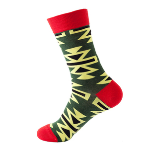 Chaussettes mi-mollet décontractées en coton respirant tricoté, imprimé géométrique numérique coloré OEM, pour adultes et enfants, collection automne - Product Image 3