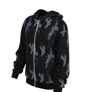 Vente en gros de sweats à capuche personnalisés avec fermeture éclair pour hommes basique en coton mélangé avec motif brodé pour l'hiver sublimation - Product Image 2