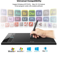 Ugee M708 Tablet gambar grafis dengan Stylus, Tablet menggambar grafis menulis dengan level tekanan 8192 inci 10*6 inci