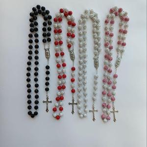 <span class=keywords><strong>Collana</strong></span> <span class=keywords><strong>Rosario</strong></span> Cattolico Personalizzata Multicolore a Sei Strati <span class=keywords><strong>in</strong></span> Lega di Zinco con Croce, Perle Placcate <span class=keywords><strong>Oro</strong></span> e Strass - Product Image 4