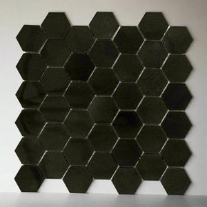 Eco-Friendly Midcentury Absolute Black <b>Granite</b> Polished 2 Hexagon Mosaic Tile for Interior Wall Decor - Product Image 2