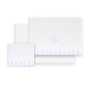 Juego de 3 piezas de ropa de cama para cochecito en forro polar coral con técnica de tejido - Modelo Luna Estrellas - Product Image 1