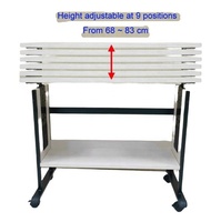 Table d'Ordinateur Réglable en Métal, Petite Table d'Appoint Mobile avec Roulettes, Design Moderne et Simple, Table d'Appoint en Métal