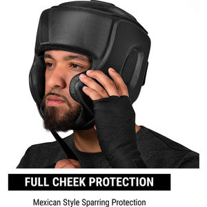 Protège-tête de boxe professionnel avec fonctionnalités personnalisées Casque de protection noir de haute qualité Boxe MMA Kickboxing Sparring - Product Image 2