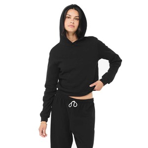 เสื้อฮู้ดครอปผู้หญิงแบบออร์แกนิค สีดำ - Product Image 5