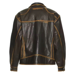 Vente chaude, vestes en cuir pour hommes de bonne qualité, confortables, vêtements pour hommes, coupe ajustée, vêtements de mode, veste en cuir pour garçons - Product Image 3