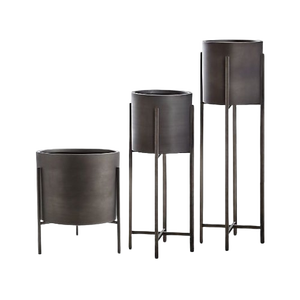 Pot de fleur décoratif pour la maison de couleur argentée avec support pour la décoration de fête dernière jardinière élégante classique - Product Image 6