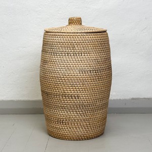 Top rated supplier wholesale <b>woven</b> storage <b>basket</b> <b>with</b> <b>lid</b> natural rattan hamper bin <b>baskets</b> - Product Image 2
