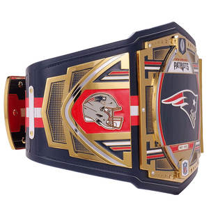 Ceinture de sport des Patriots de la Nouvelle-Angleterre avec boucle en alliage, 100% cuir de vache véritable, imperméable, design 3D - Product Image 5