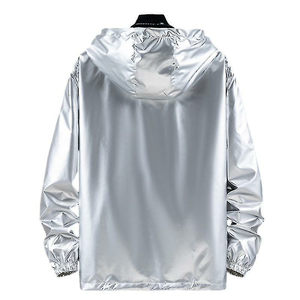 OEM personalizado hombres de manga larga con cremallera chaquetas reflectantes transpirable Arco Iris reflectante deporte correr chaqueta con capucha - Product Image 3