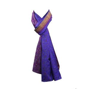 Bufanda de Seda Pura India de Lujo, 76 x 38 Pulgadas, con Estampado Floral Colorido, Bufanda Larga para el Cuello - Product Image 3