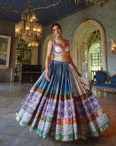 กระจกผ้านิ่มซิมโฟนี lehenga choli ลายพิมพ์แฟนซีเรืองแสงสำหรับงานเลี้ยงฉลองประเพณีเสน่ห์ฤดูหนาวฤดูร้อน - Product Image 3