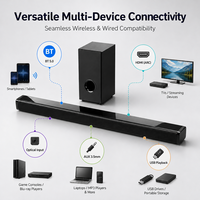 DAAO Deep Bass Sound Bar dengan Subwoofer Pasif 5.5" 60W 2.1 Channel 3 Speaker Sistem Speaker TV untuk Audio Home Cinema