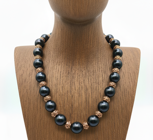 Collar de Perlas de Agua Dulce Hechas a Mano de Alta Calidad, Clásico para Mujer, Grado AA/AAA, Certificado por Terceros, Multihilos, Dorado - Product Image 2