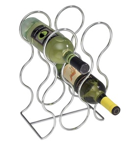 ชั้นวางขวดไวน์ติดผนังโลหะสีเงิน ดีไซน์ทันสมัย เป็นมิตรกับสิ่งแวดล้อม เหมาะสำหรับบาร์ โรงแรม ร้านอาหาร ขายดี ตกแต่งบาร์สวยงาม - Product Image 1