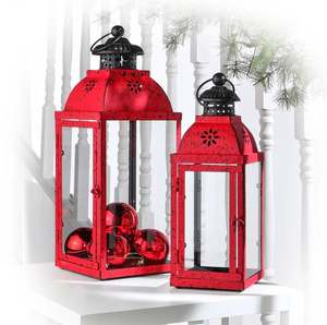 Farol de metal de lujo para Navidad, portavelas para interiores y exteriores, decoración navideña para fiestas, decoración de Año Nuevo, hecho en India, personalizado. - Product Image 2