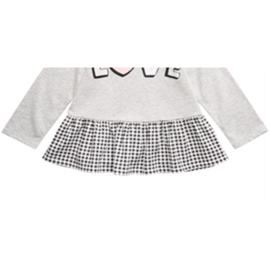 First Impressions Top con peplum per bambina, colore grigio, taglia 6-9MOS, adorabile top con stampa Love per neonati - Product Image 3