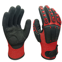 Gants de mécanicien anti-choc en cuir de vachette avec paume en TPE, respirants, durables, 8 oz, flexibles, pour travaux avec tronçonneuse