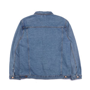 Classic Blue Vintage Jean <b>Trucker</b> Coat for Men High Quality Cotton Outerwear Casual Streetwear Plain Dyed XS Size - Product Image 5