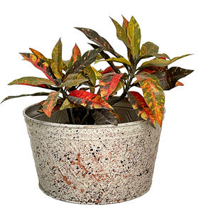 กระถางต้นไม้ชุบสังกะสีแบบยั่งยืนพร้อมกระถางดอกไม้ลายนูนประดับเพชรเคลือบสำหรับตกแต่งในร่มกลางแจ้งหม้อโลหะที่ทนทาน - Product Image 3