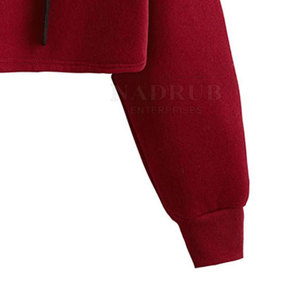 Sweat à capuche de haute qualité avec impression de logo personnalisé OEM pour femmes Sweat-shirt d'hiver décontracté avec courte longueur et col à capuche - Product Image 3