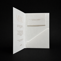 Ensemble de cartes d'invitation personnalisées de luxe en papier texturé gaufré avec pochette pliante pour mariage, baby shower et événements