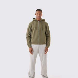 Sudaderas con capucha transpirables GSM 400 de gran tamaño de peso pesado de alta calidad para hombres, ropa informal, sudaderas con capucha, logotipo estampado personalizado, sudadera con cremallera - Product Image 6