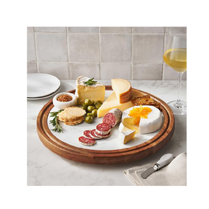 Wood and marble <b>Lazy</b> <b>Susan</b> cupcake and tea cup use and kitchenware and restaurants party ware use - Product Image 3