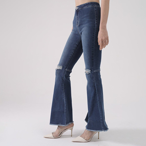 ¡Novedad de 2024! Pantalones de campana pequeños al por mayor para niñas, pantalones vaqueros holgados informales holgados con cintura acampanada de verano para niñas - Product Image 3