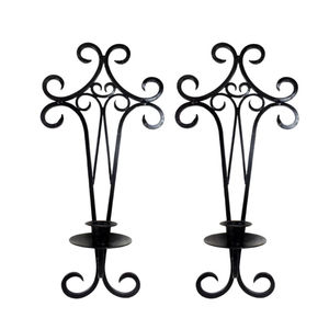 Bougeoir de décoration intérieure bougeoir en fer noir de haute qualité pour le salon accessoires suspendus en vente - Product Image 2