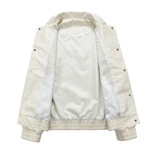 Veste de moto en cuir de vache véritable à 100% marron taille plus pour homme Hiver chaud Fourrure de mouton Toile imperméable Coupe-vent - Product Image 5