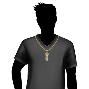 Pendentif et breloque en or blanc massif 14 carats Design de chaussures personnalisées avec diamant rond plaqué or certifié IGI pour hommes - Product Image 6