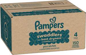 Couches Pampers Swaddlers, taille 4 (6,8-15,4 kg), 150 unités, absorbantes, gardent bébé au sec et confortable, jetables et respectueuses de la peau - Product Image 2