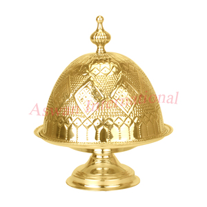Ollas Khajoor árabes hechas a mano con acabado en oro de aluminio de grado más alto, cuencos de fecha, técnica pulida de almacenamiento de alimentos ecológica - Product Image 4