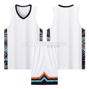Nouveauté : uniforme d'équipe de basket-ball personnalisé, XS-XL, design imprimé par sublimation personnalisé, style uni avec nom d'équipe vierge - Product Image 4