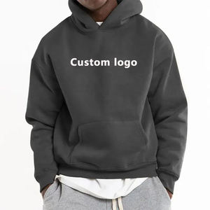 Sudaderas con capucha de felpa francesa en blanco personalizadas de alta calidad para hombres, ropa de calle, sudaderas con capucha de hombro caído de gran tamaño para fábrica - Product Image 3