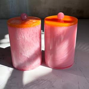 Premium <b>Decorative</b> Resin Jar Canister Set with Microwavable Food Storage BPA Free Leak-Proof Kitchen Storage Jars Flip Top <b>Lids</b> - Product Image 1