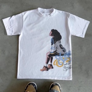 Men's <b>White</b> Short Sleeve O-Neck <b>T</b>-<b>Shirts</b> Streetwear Photo Print Villain Graphic Tee 100% cotton jersey Custom Made Size clothing - Product Image 3