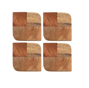 Premium Quality <b>Wood</b> Square Coasters For <b>Table</b> Accessories Handmade Patchwork Drink <b>Mats</b> Natural Home Kitchen Decor Gift On Sale - Product Image 1