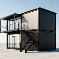 Villa mobile préfabriquée moderne à double étage en acier galvanisé de luxe sur mesure, avec panneaux solaires et appartements à chambre, livrée en kit.